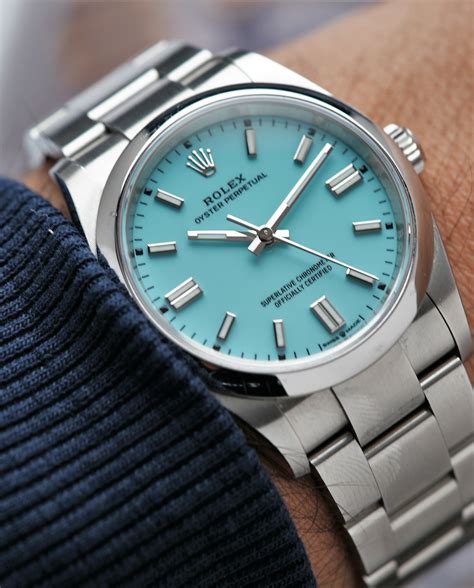 rolex blue oyster perpetual.